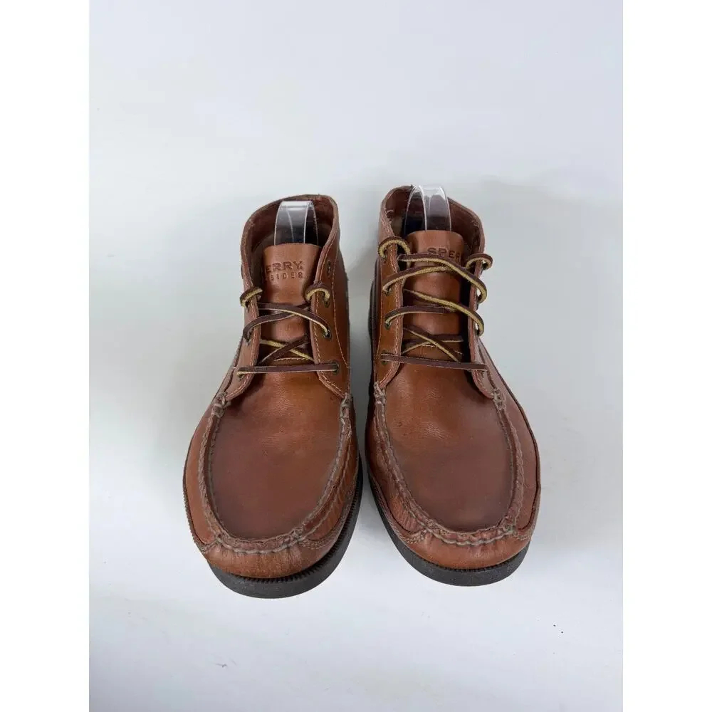 Sperry Top-Sider J. Crew Chukka Boots Men's 10 Brown Leather Lace-Up Round Toe